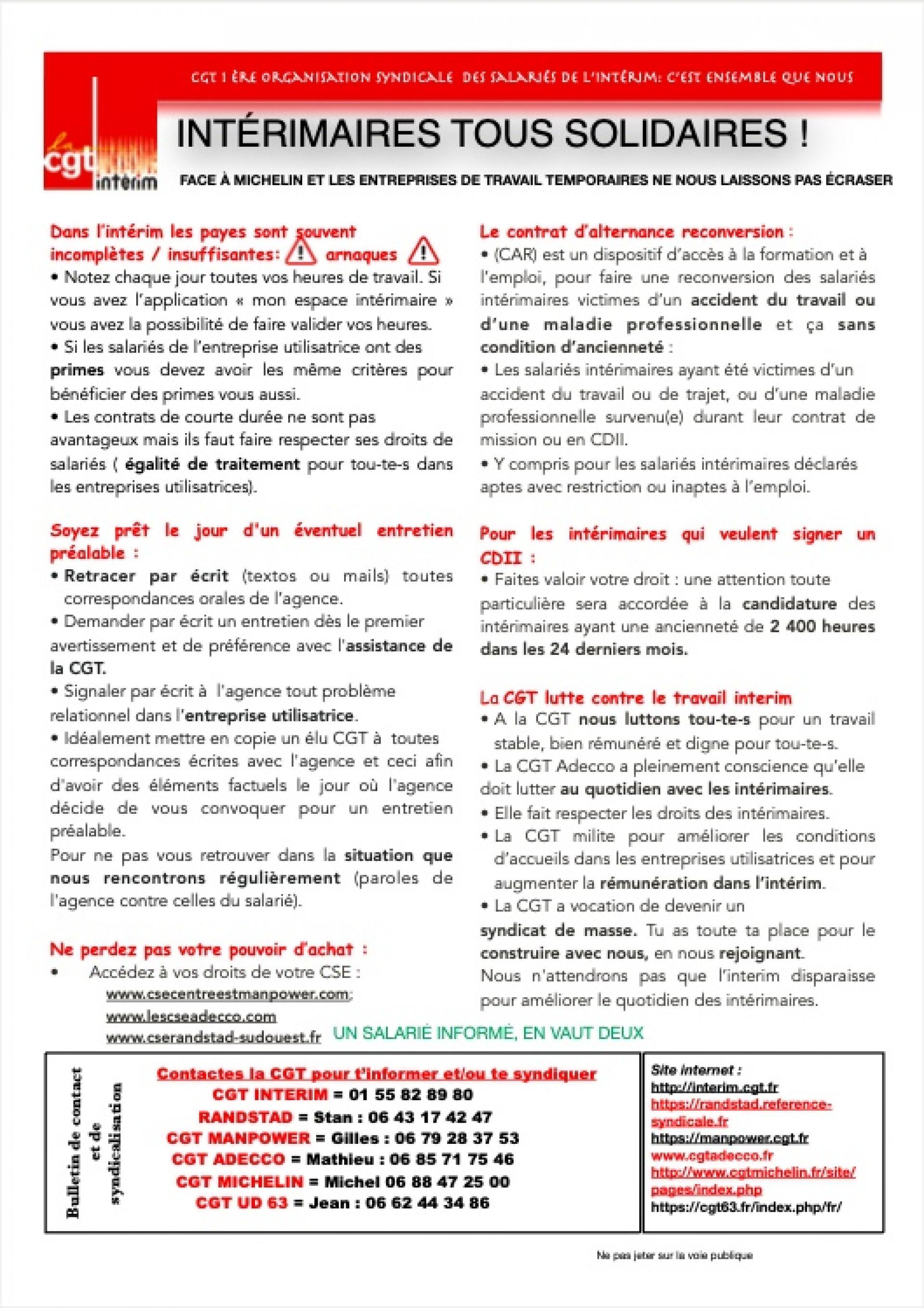 tractage 2 septembre de midi à 14h site Cataroux à Clermont Ferrand