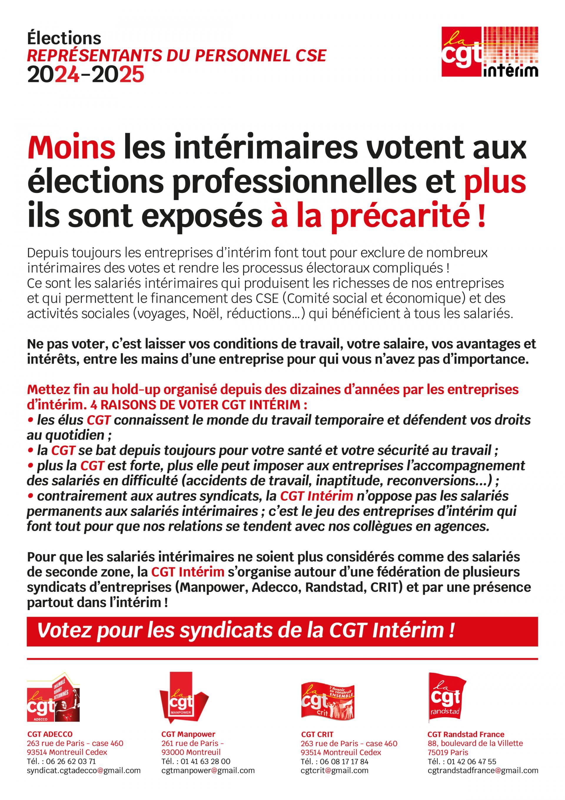 A partir du 13 Juin 2024, la CGT Adecco tiendra une permanence pour les salarié(e)s dits 