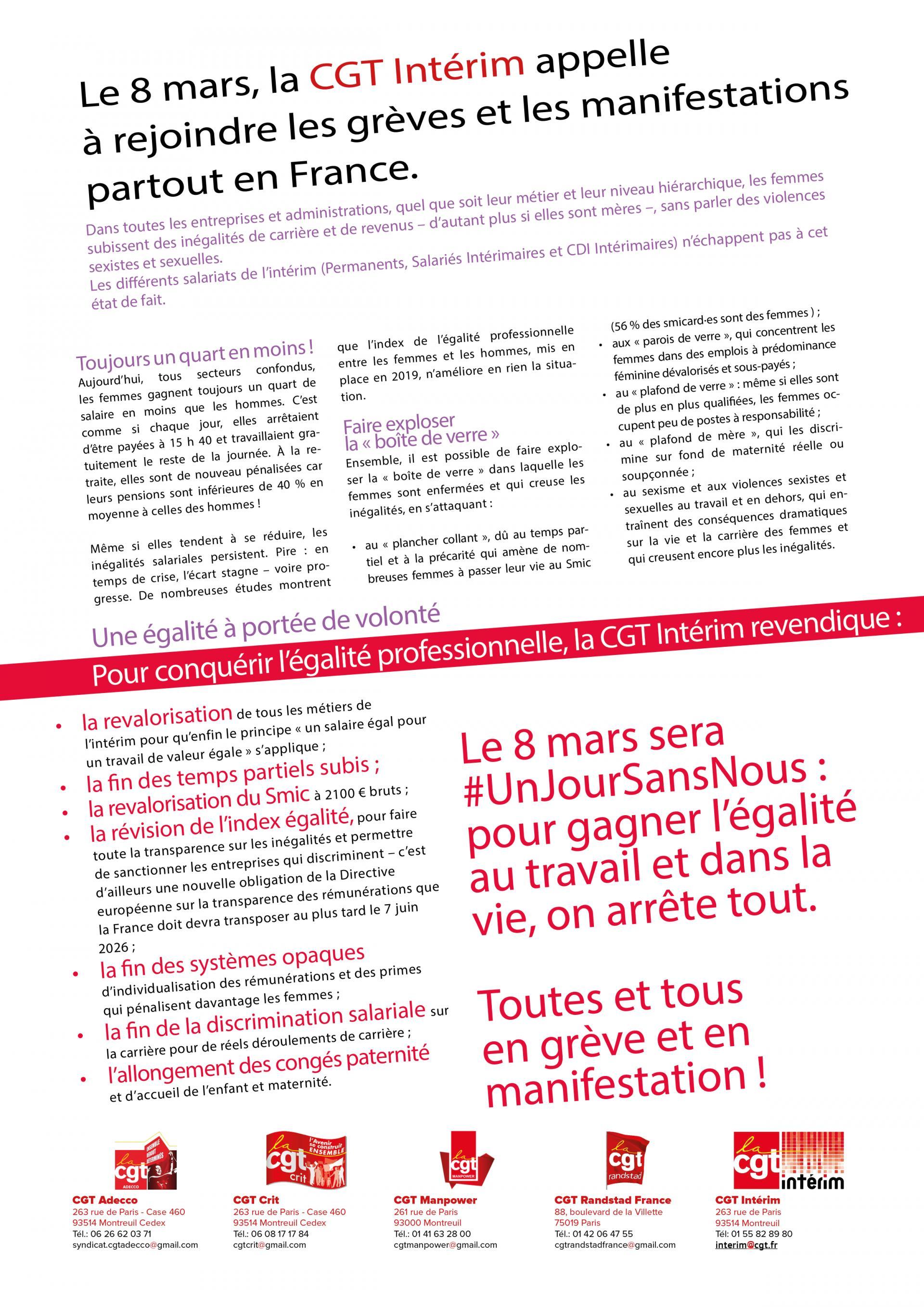 Le 8 Mars, on arrête tout pour gagner l'égalité salariale !