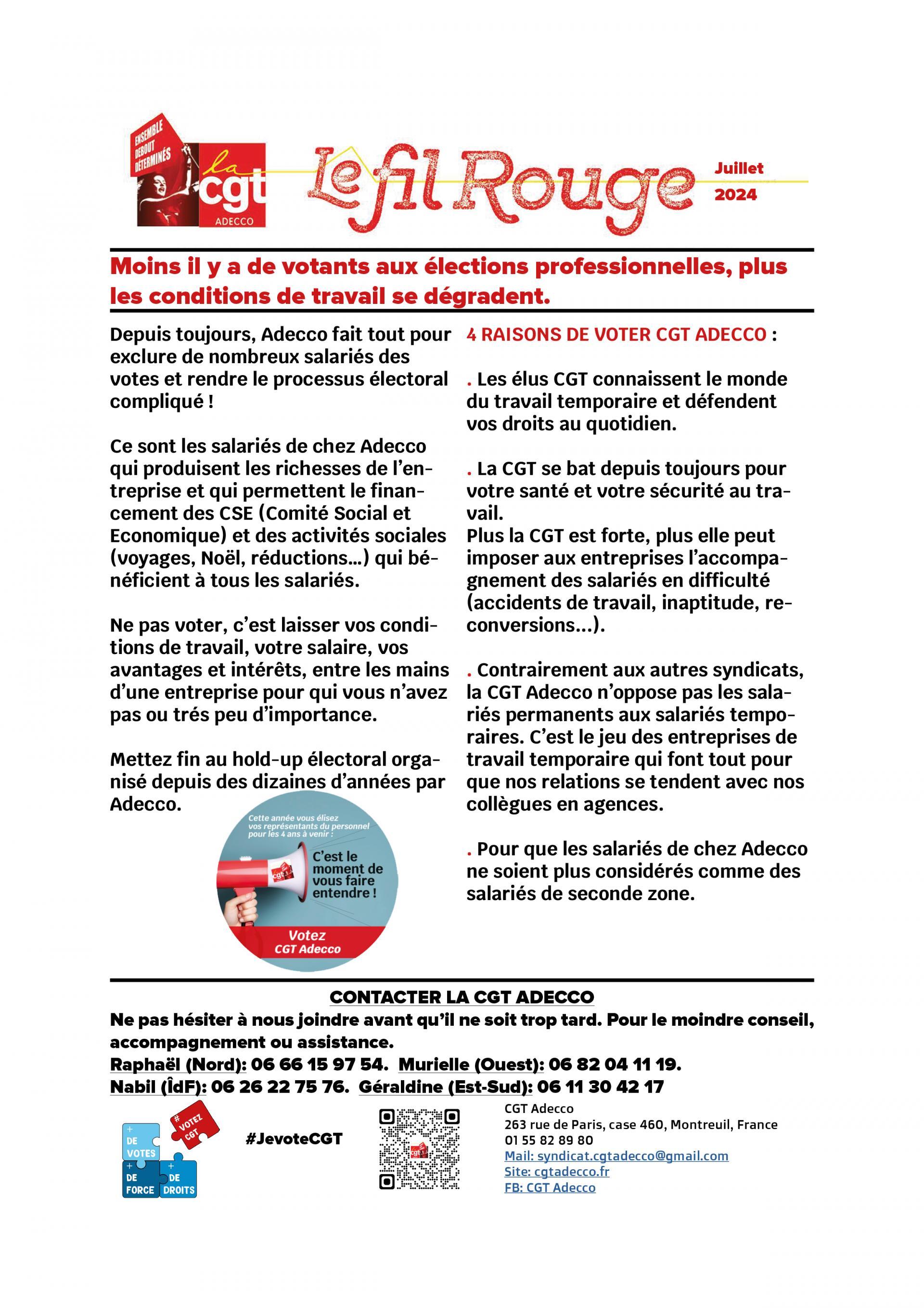 Tract Droit Syndical Juillet 2024