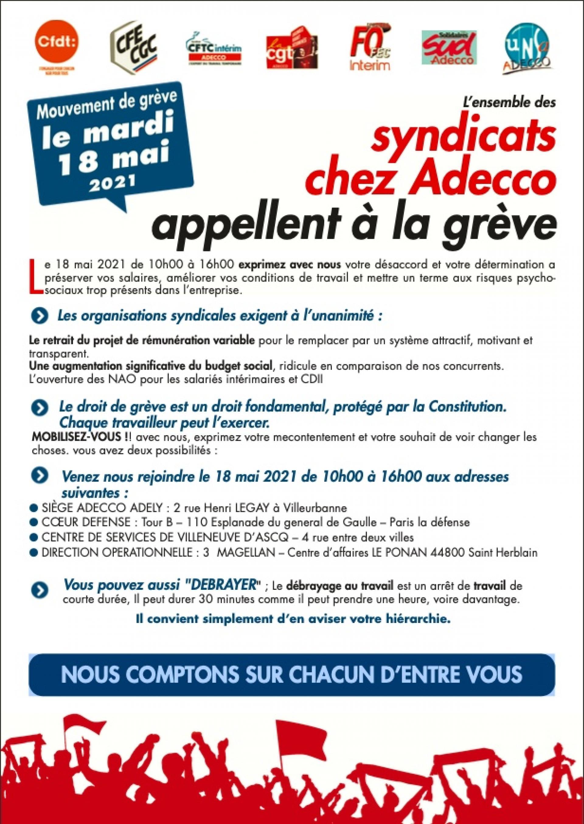 Appel à la grève le mardi 18 mai - CGT